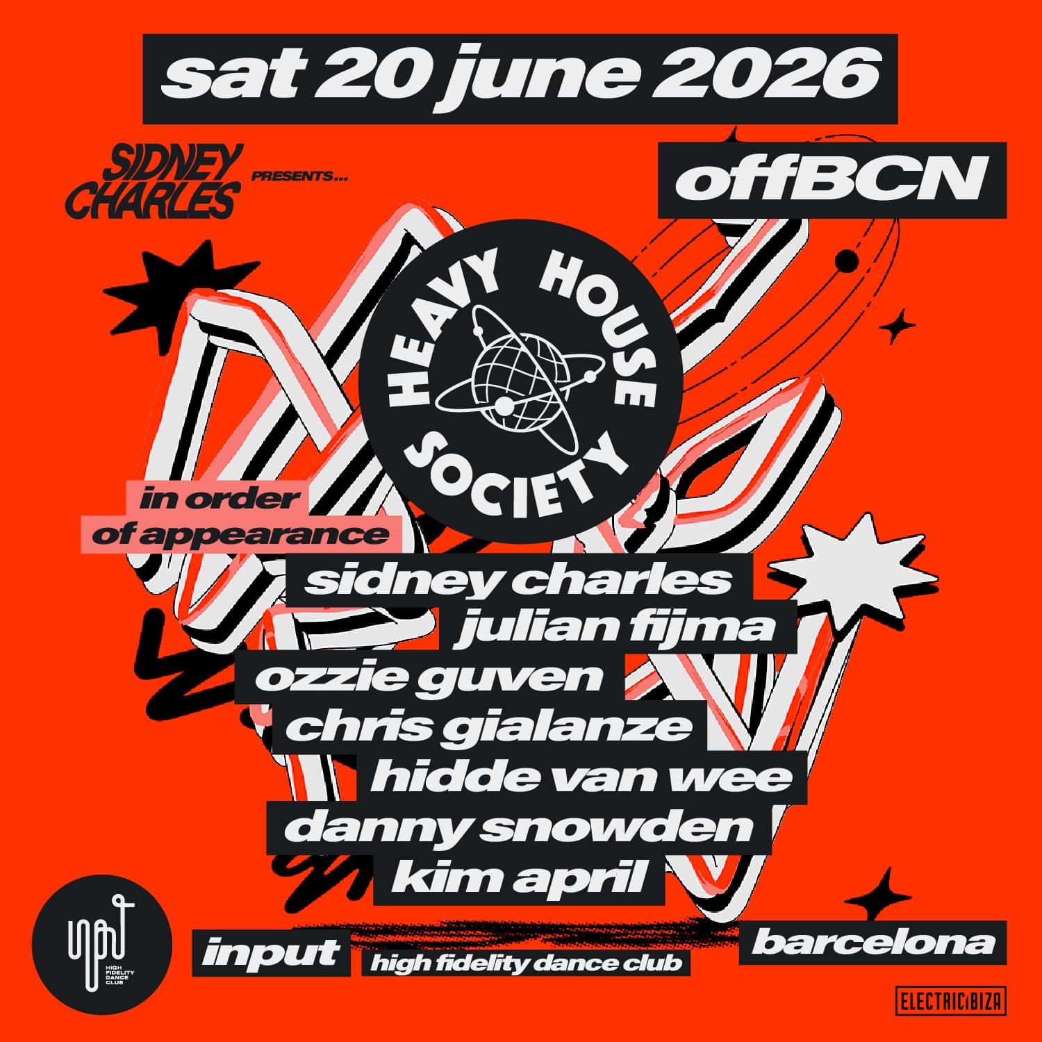 Sidney Charles pres HEAVY HOUSE SOCIETY OFF BCN
