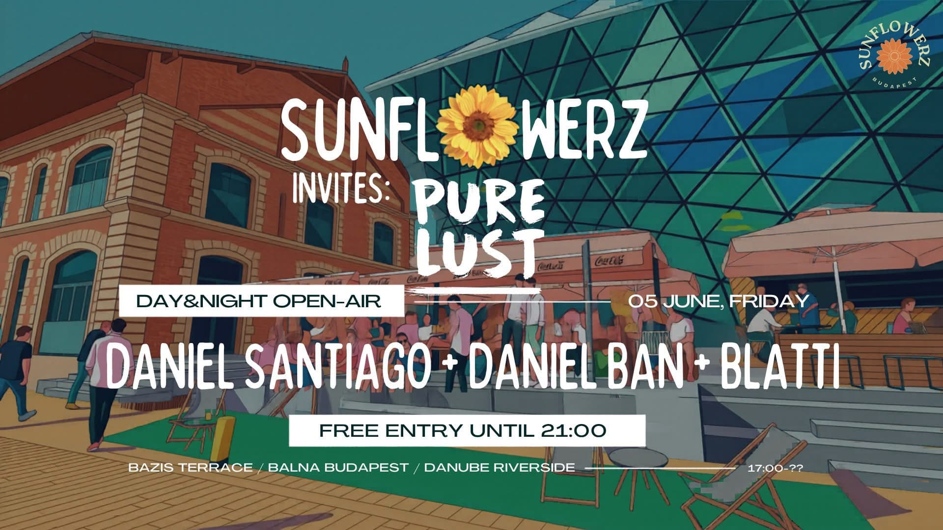 Sunflowerz & Pure Lust Day&Night Open-Air @ BAZIS TERRACE at Danube