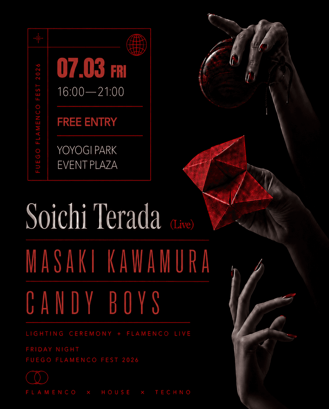 FUEGO FLAMENCO FEST 2026: Soichi Terada Live, Candy Boys & Masaki Kawamura
