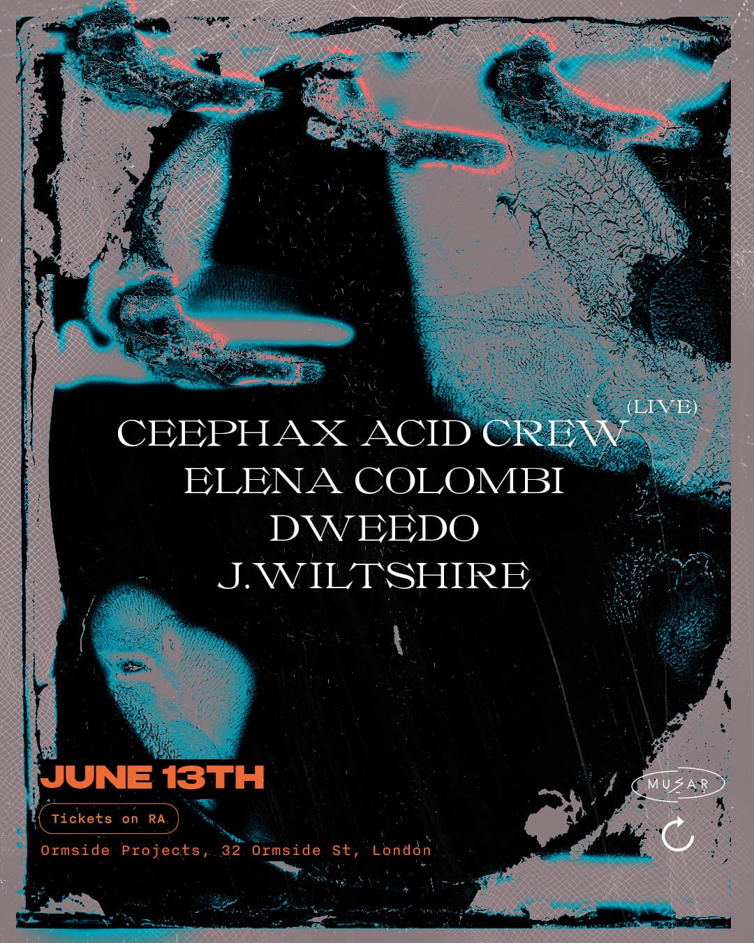 MUSAR: Ceephax Acid Crew (live), Elena Colombi, Dweedo & J.Wiltshire