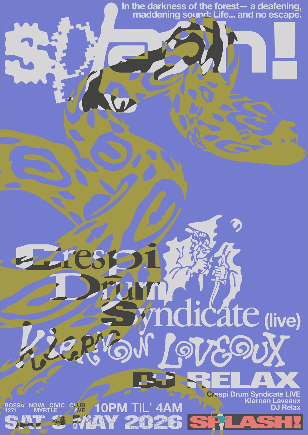 splash!: Crespi Drum Syndicate (live), Kiernan Laveaux, DJ Relax