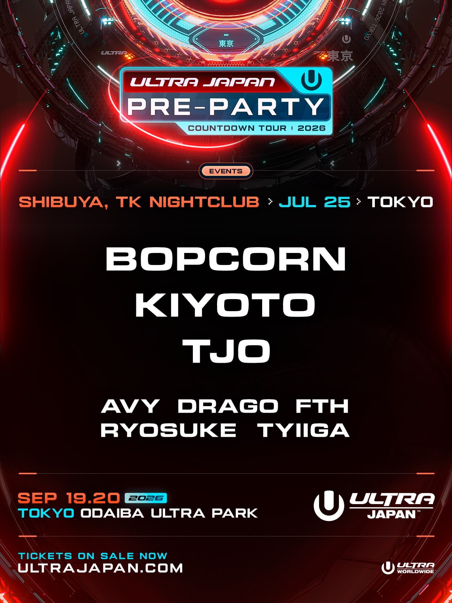 Ultra Japan 2026 Official Pre-Party Countdown Tour