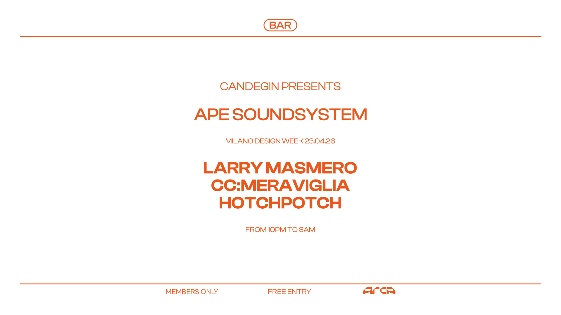 Arca MDW: CandeGIN presents APE Soundsystem