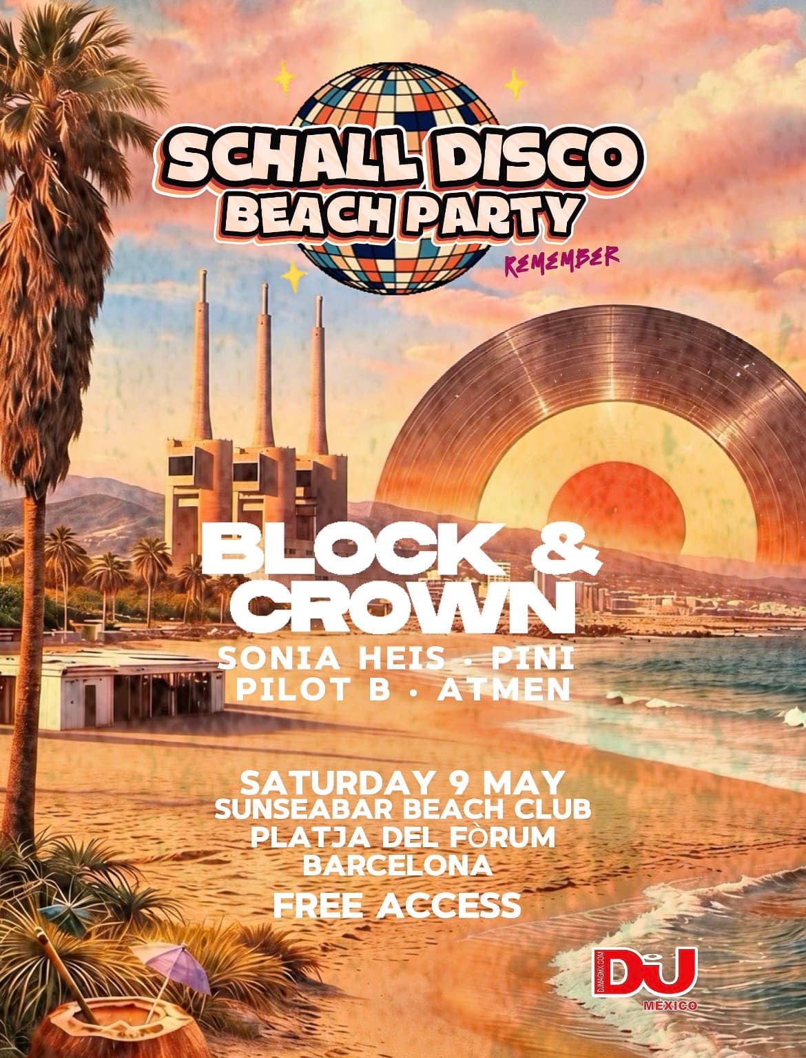 FREE OPEN AIR BEACH PARTY SCHALL DISCO pres BLOCK&CROWN