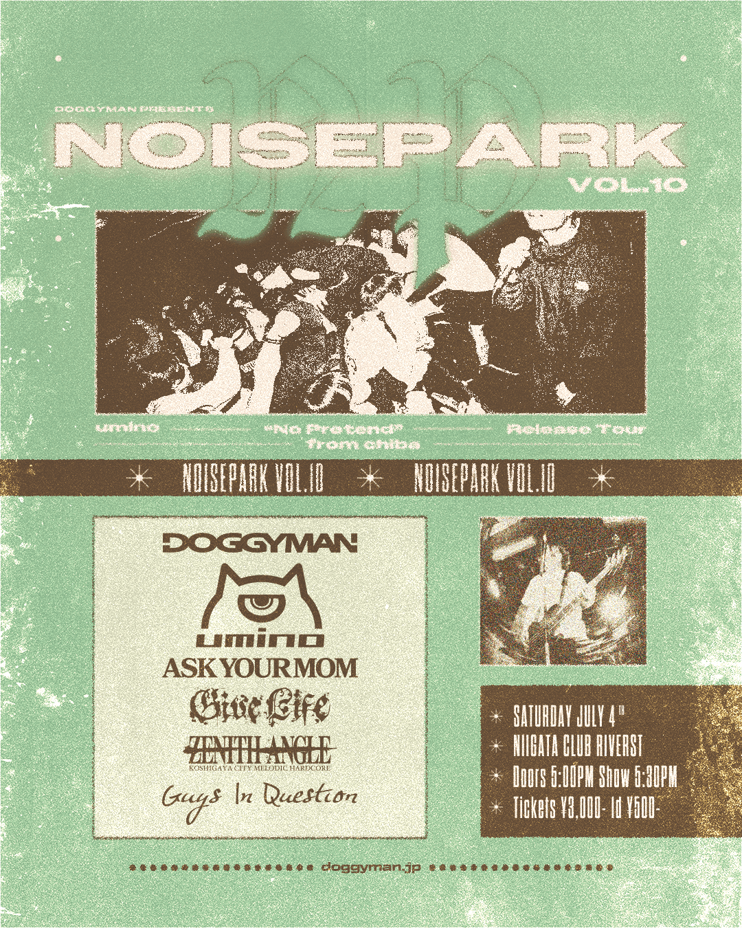 DOGGYMAN pre. "NOISEPARK" vol.10umino "No Pretend" Release Tour