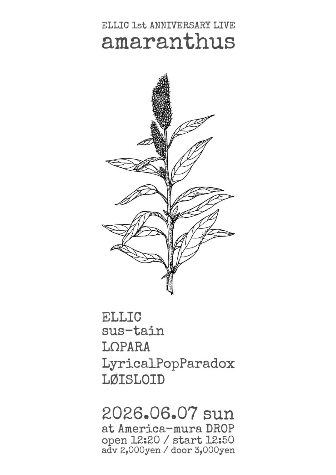 ELLIC 1st ANNIVERSARY LIVE 「amaranthus」