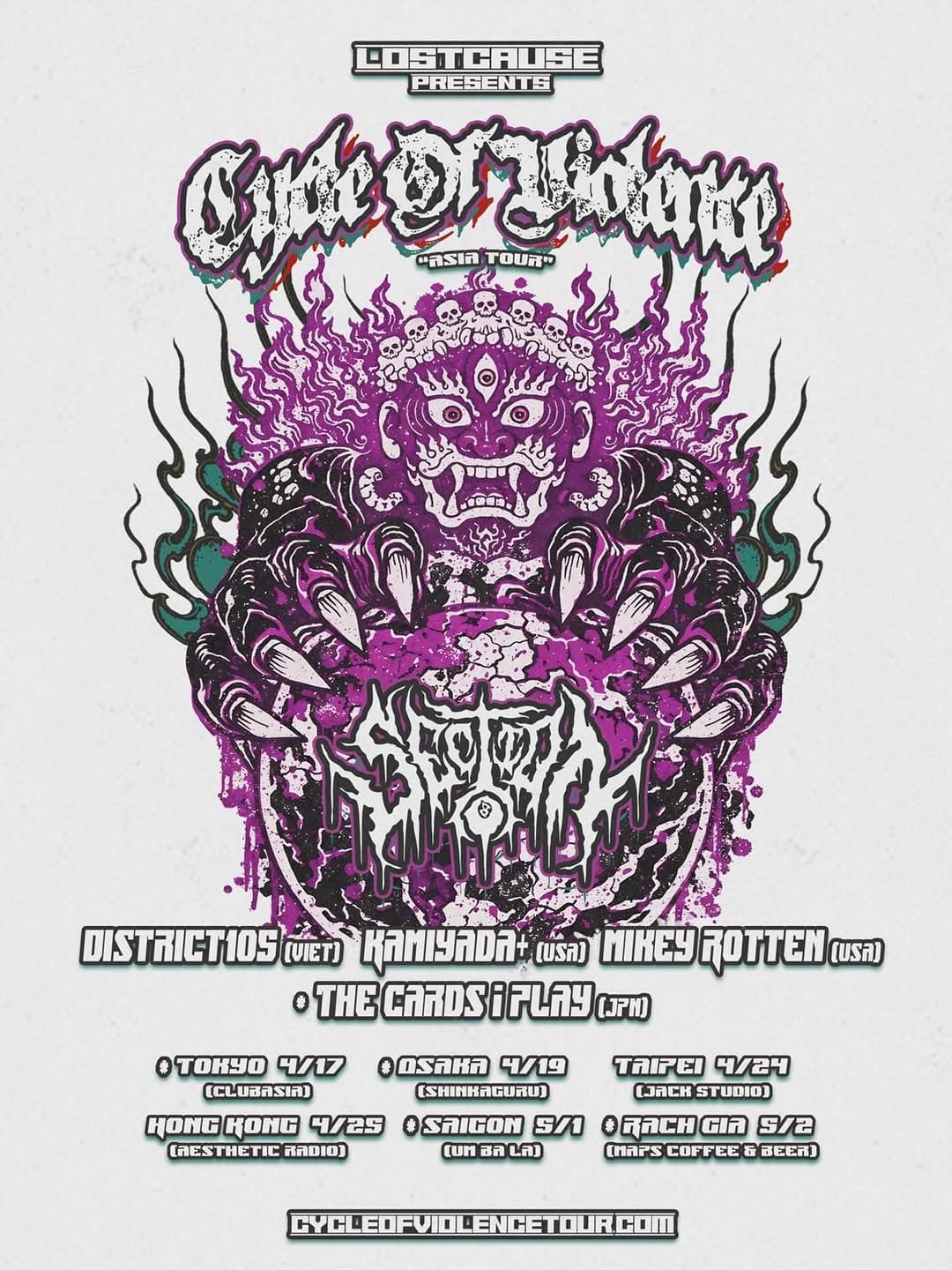 Lost Cause presents "CYCLONE OF VIOLENCE" Asia Tour