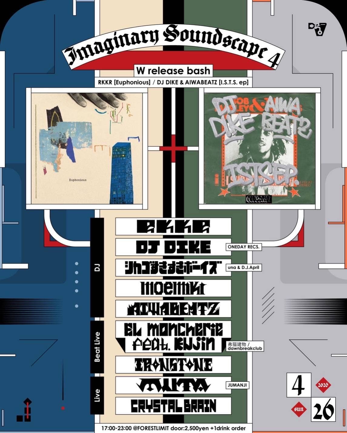 【Imaginary Soundscape 4】 -RKKR『Euphonious』, DJ DIKE & AIWABEATZ『I.S.T.S. ep』W release bash-