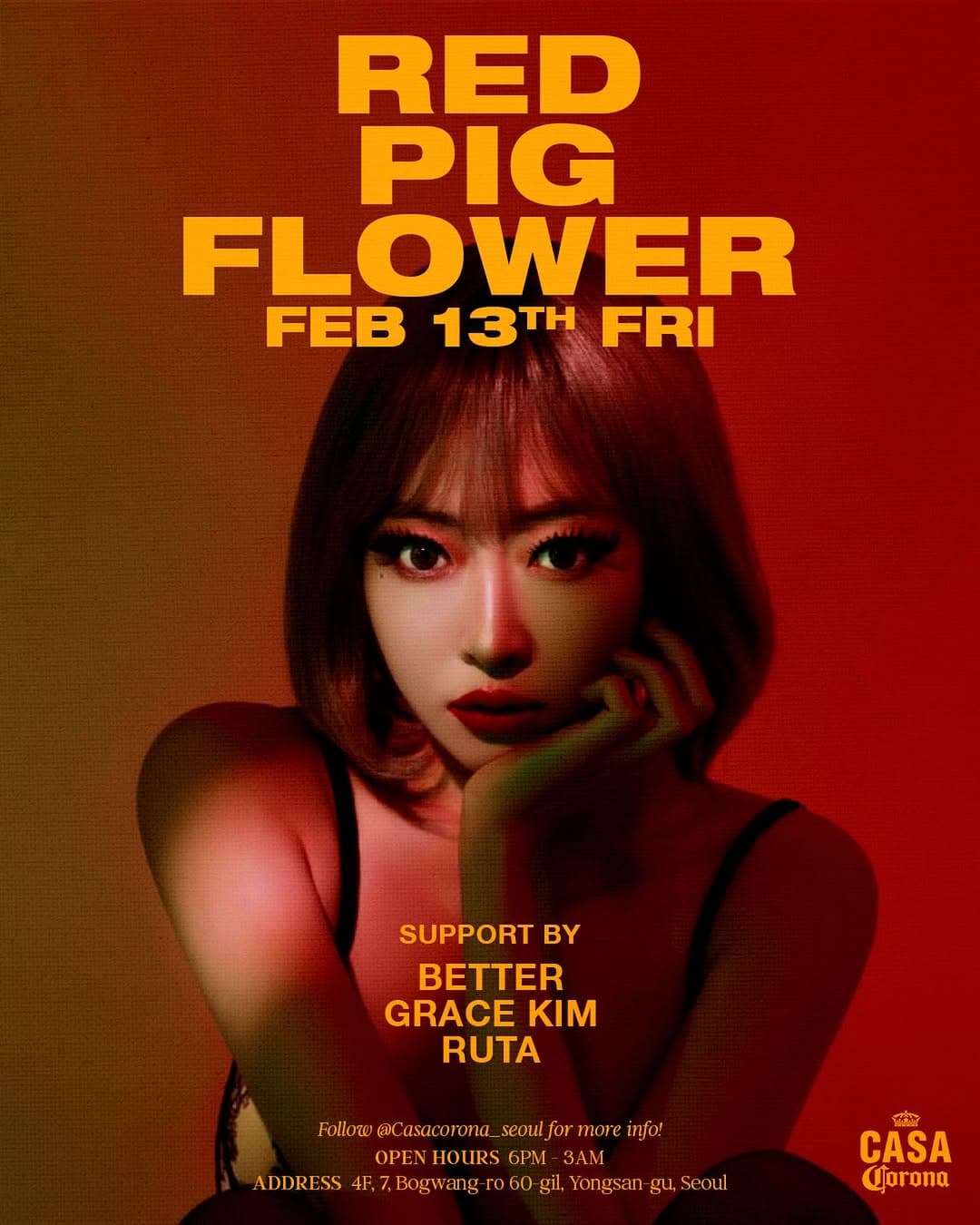 Casa Corona Friday with Red Pig Flower