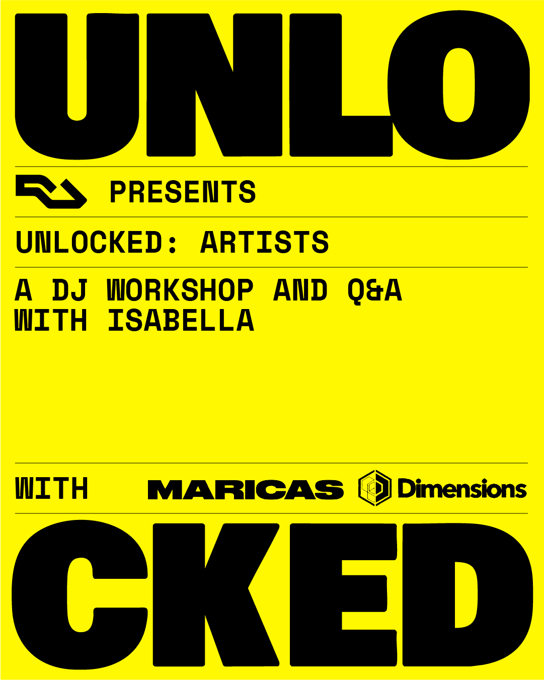 RA UNLOCKED with Dimensions Festival x MARICAS