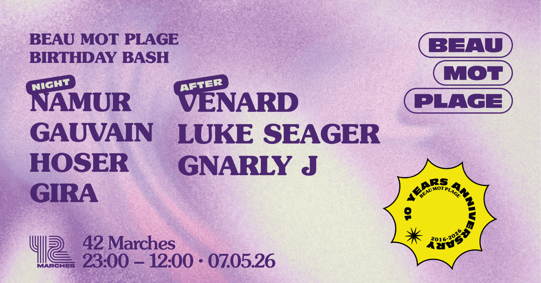 Beau Mot Plage 10 ans with Venard, Gnarly J & Luke Seager