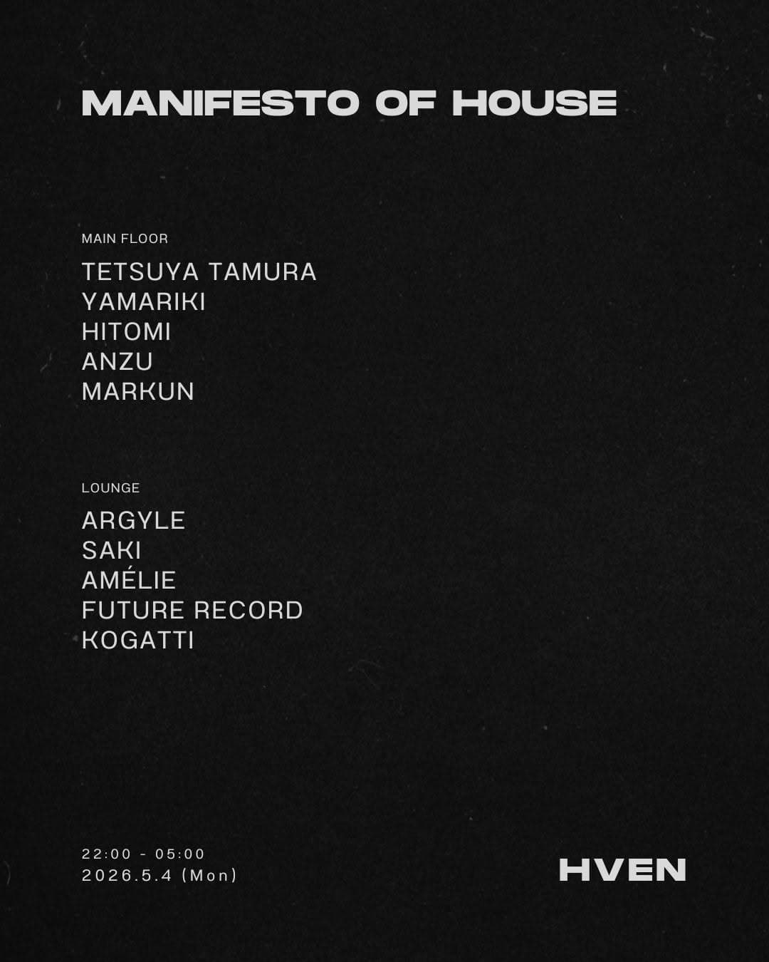 MANIFESTO OF HOUSE