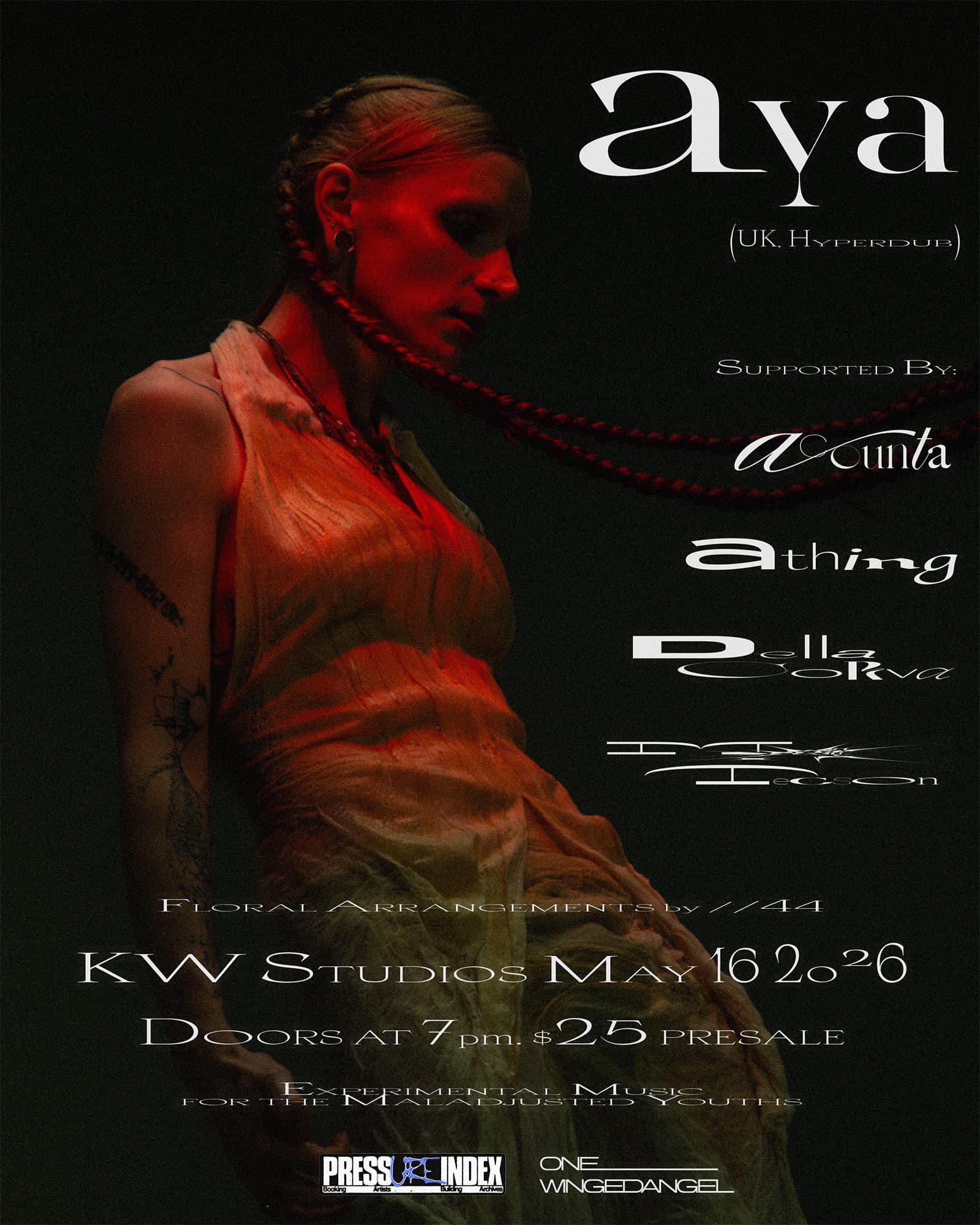 One Winged Angel LIVE and Pressure Index presents aya (UK, Hyperdub)